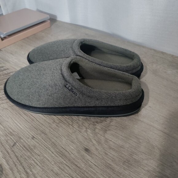 Men's L.L.Bean Sweater Fleece Scuff Slippers Green/Black Size 8 - Picture 2 of 8